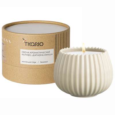 Свеча ароматическая nutmeg, leather &amp; vanilla из коллекции edge, бежевый, 30 ч Tkano TK23-ARO0018