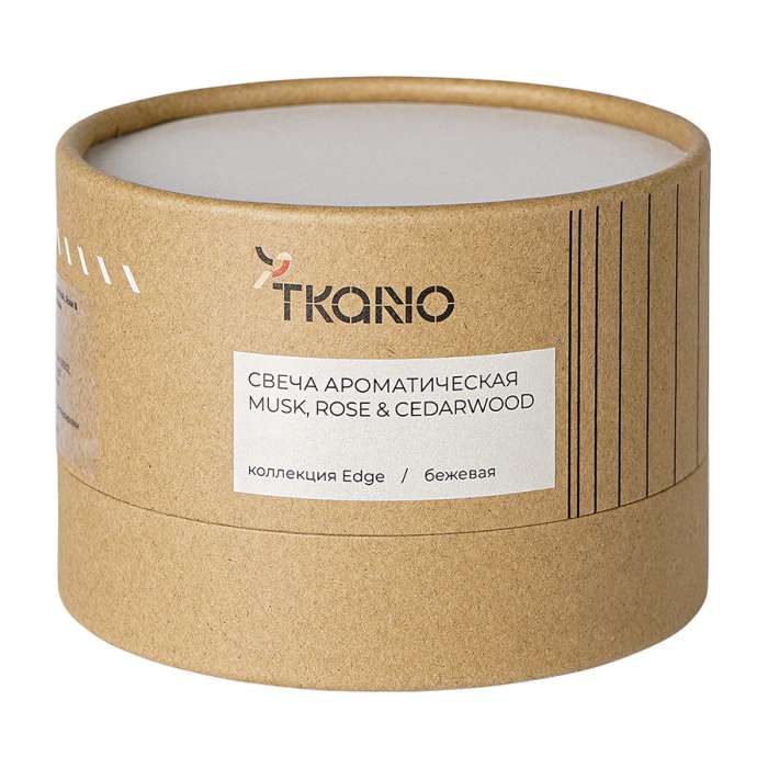 Свеча ароматическая musk, rose & cedarwood из коллекции edge, бежевый, 30 ч Tkano TK23-ARO0020