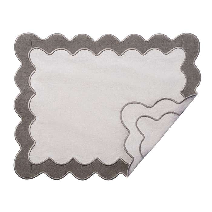 Салфетка под приборы с контрастным кантом серого цвета из коллекции trendy ruffles, 35х45 см Tkano TK25-PM0007