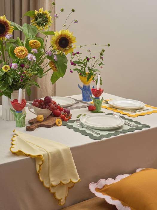 Салфетка под приборы с контрастным кантом серого цвета из коллекции trendy ruffles, 35х45 см Tkano TK25-PM0007