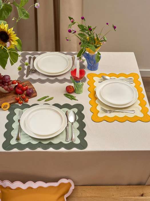 Салфетка под приборы с контрастным кантом серого цвета из коллекции trendy ruffles, 35х45 см Tkano TK25-PM0007