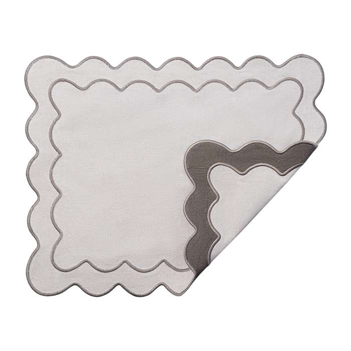 Салфетка под приборы с контрастным кантом серого цвета из коллекции trendy ruffles, 35х45 см Tkano TK25-PM0007