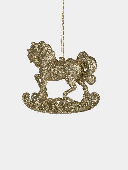 Игрушка елочная, 11 см, пластик, шампань, Лошадь, New year ANNA LAFARG ANLAF-588W1