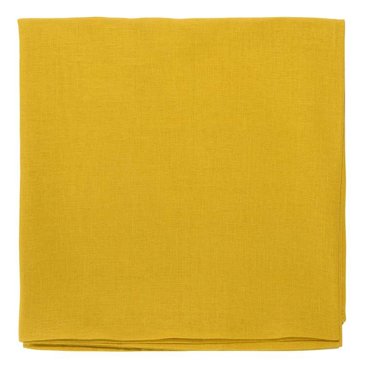 Скатерть из стираного льна горчичного цвета из коллекции essential, 170х170 см Tkano TK22-TC0003