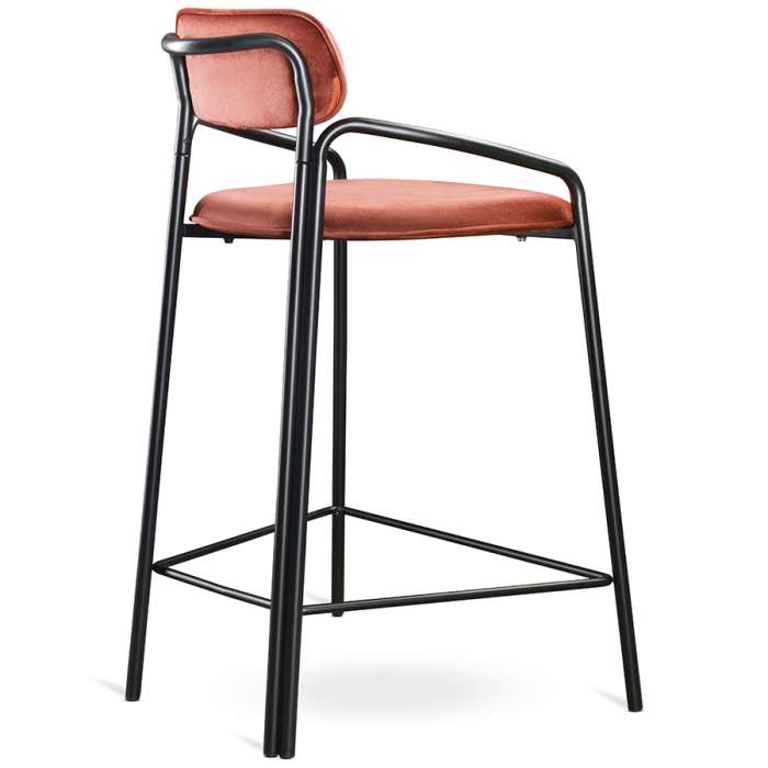 Стул полубарный ror, round, велюр, черный/темно-красный LATITUDE RORBSCHRBKVLRDRD