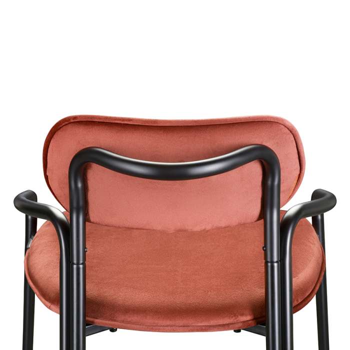 Стул полубарный ror, round, велюр, черный/темно-красный LATITUDE RORBSCHRBKVLRDRD