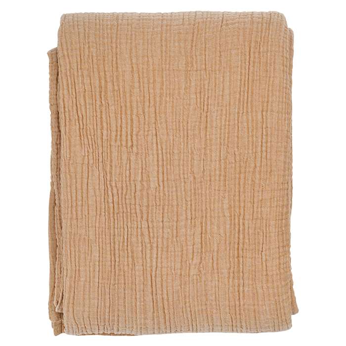 Покрывало двухстороннее из многослойного муслина цвета охры из коллекции essential, 230x250 см Tkano TK23-BS0005