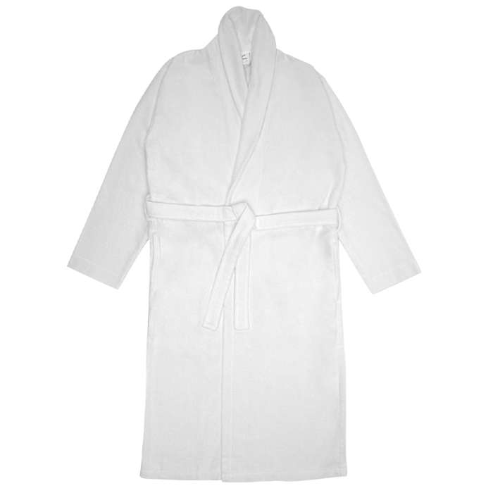 Халат махровый из чесаного хлопка белого цвета из коллекции essential, размер l Tkano TK23-BR0011