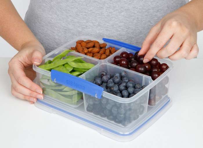 Контейнер прямоугольный четырехсекционный 1,74л SISTEMA KLIP IT 1740