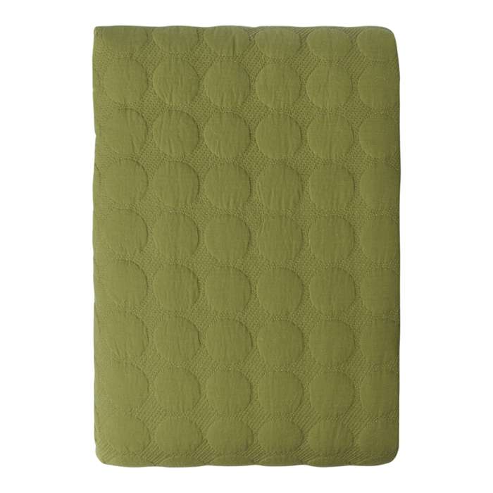 Покрывало стеганое solid dots оливкового цвета из коллекции essential, 230х250 см Tkano TK23-BS0016