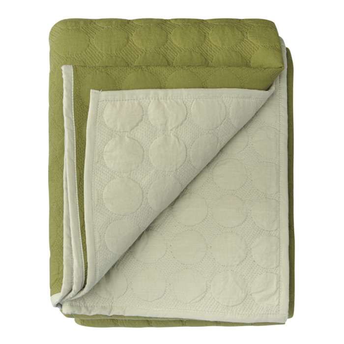 Покрывало стеганое solid dots оливкового цвета из коллекции essential, 230х250 см Tkano TK23-BS0016
