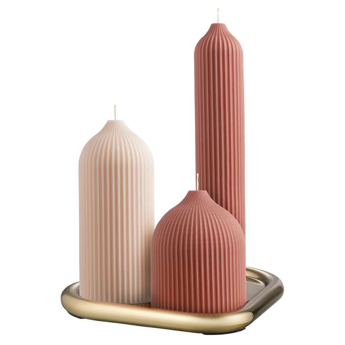 Подсвечник треугольный с титановым покрытием из коллекции Edge, 21х17 см TKANO TK22-DEC-CNH0002