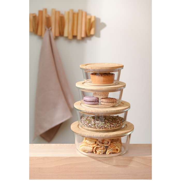 Контейнер для запекания и хранения eco store с крышкой из бамбука, 400 мл Smart Solutions LBA400RD