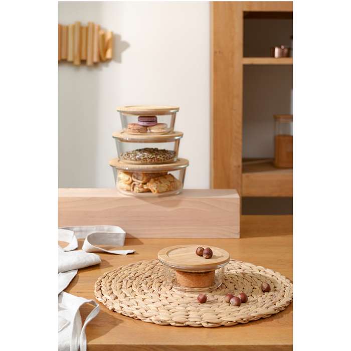 Контейнер для запекания и хранения eco store с крышкой из бамбука, 400 мл Smart Solutions LBA400RD