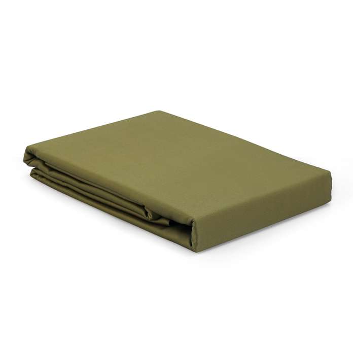 Простыня на резинке из премиального сатина оливкового цвета из коллекции essential, 200х200х30 см Tkano TK25-FS0003