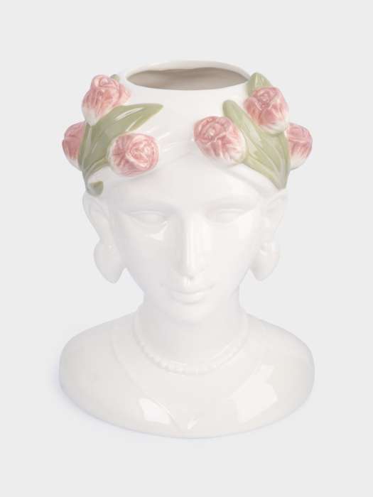 Ваза для цветов, 30 см, керамика, молочная, Женщина с тюльпанами, Tulip ANNA LAFARG ANLAF-FDW-130525-5