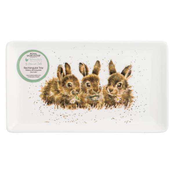 Блюдо сервировочное прямоугольное Royal Worcester Забавная фауна Крольчата 20х8 см