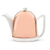 Чайник заварочный Bredemeijer Manto c фильтром,1л, керамика, в медном глянцевом корпусе, белый