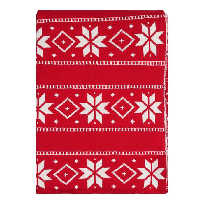 Плед из хлопка с новогодним рисунком frostwork из коллекции new year essential, 130x180 см Tkano TK25-TH0006