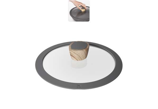 Стеклянная крышка с силиконовым ободом, 20 см, MINERALICA (Минералика)