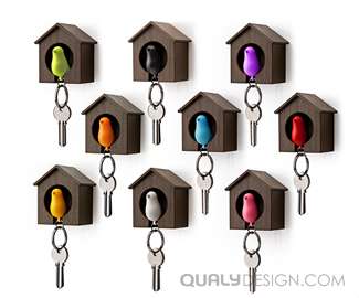 Держатель для ключей sparrow, белый/черный QUALY QL10091-WH-BK