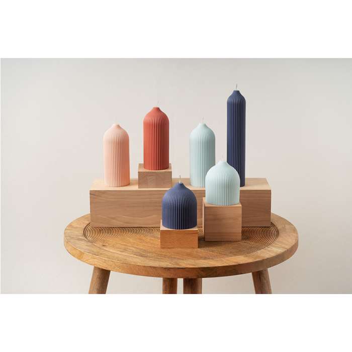 Свеча декоративная бежево-розового цвета из коллекции Edge, 10,5 см TKANO TK22-CND0010 