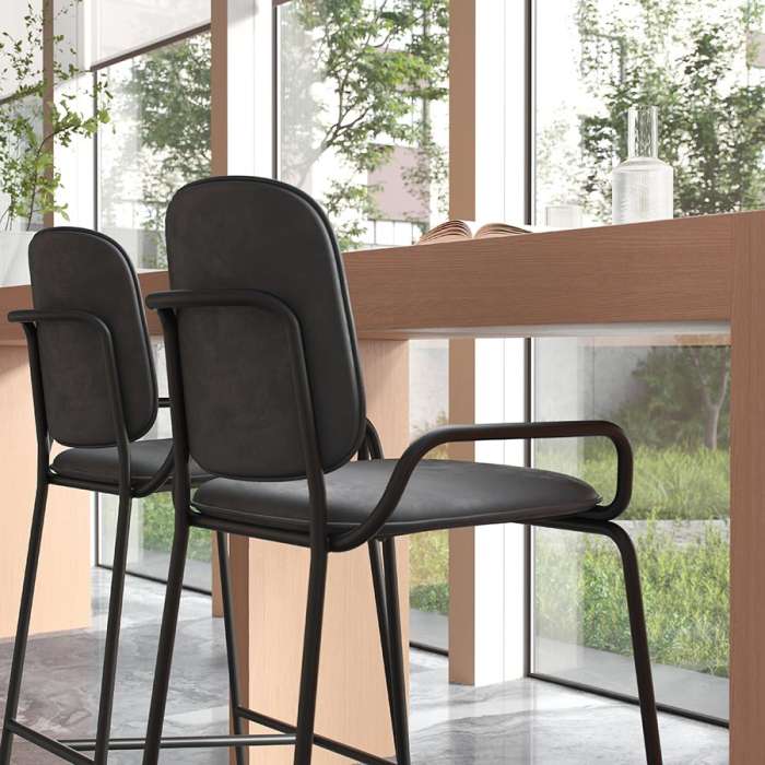 Стул барный ror, 2 frame, велюр, черный/черный LATITUDE RORBCH2FRBKVLRBK