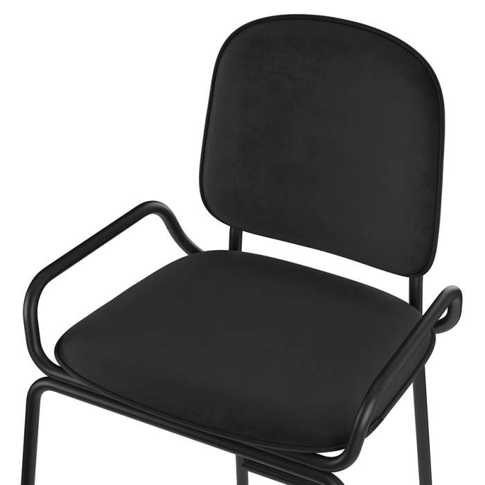 Стул барный ror, 2 frame, велюр, черный/черный LATITUDE RORBCH2FRBKVLRBK