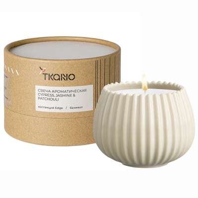 Свеча ароматическая cypress, jasmine &amp; patchouli из коллекции edge, бежевый, 30 ч Tkano TK23-ARO0021