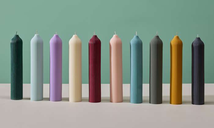 Свеча декоративная бирюзового цвета из коллекции Edge, 25,5 см TKANO TK22-CND0018