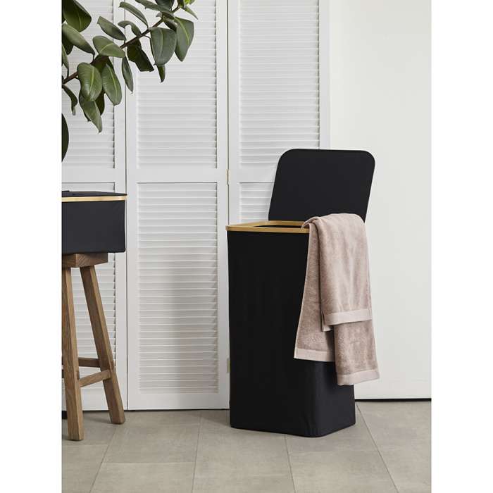 Корзина для белья neat tall, 41х35х74 см, черная Smart Solutions SS0000150