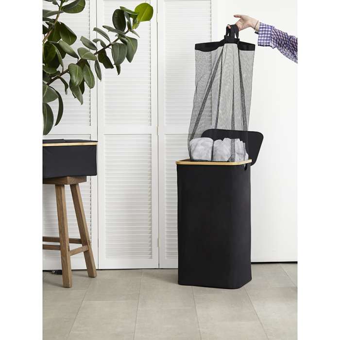 Корзина для белья neat tall, 41х35х74 см, черная Smart Solutions SS0000150