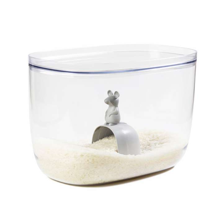 Контейнер с мерной ложкой lucky mouse, 7 л QUALY QL10298-CL-GY