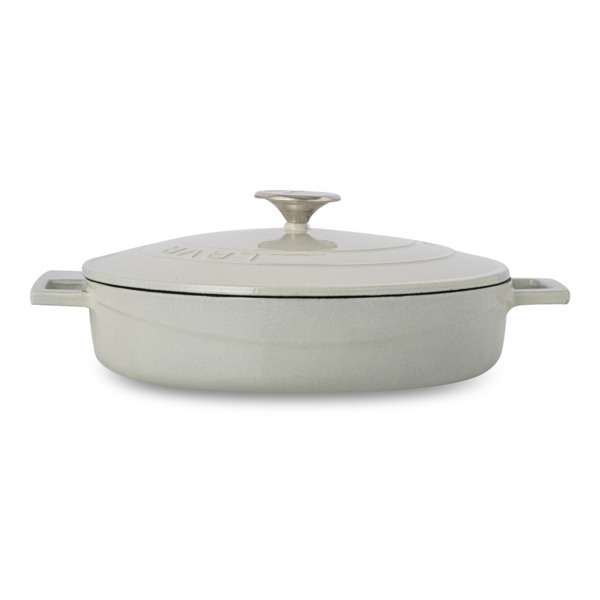 Кастрюля с крышкой низкая LAVA d28 см, 3,5 л, чугун, кремовая LV Y ST 28 PR K1 W