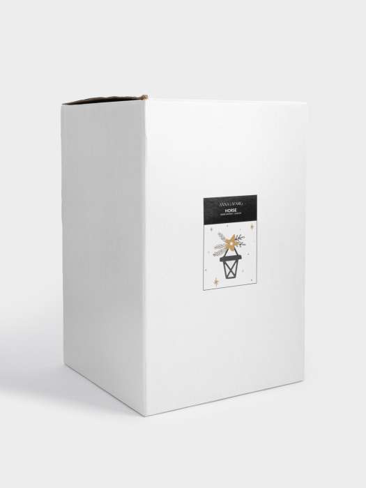 Снежный фонарь, 20 см, с подсветкой, пластик, белый, Лошадь под куполом, Horse ANNA LAFARG ANLAF-YJHS1123