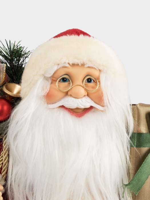 Изделие декоративное, 40 см, мягкое, пластик/полиэстер, Санта с мешком и подарком, New year ANNA LAFARG ANLAF-KH2406