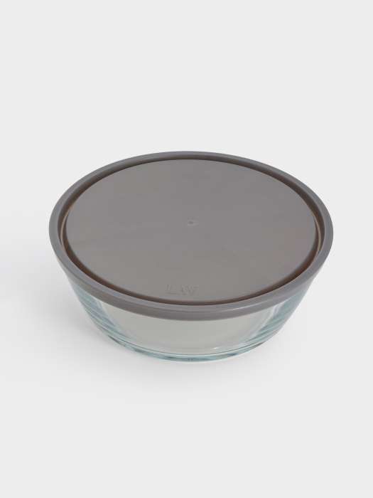 Контейнер, 2,3 л, стекло/пластик, круглый, серый, Basis ANNA LAFARG ANLAF-VEG296