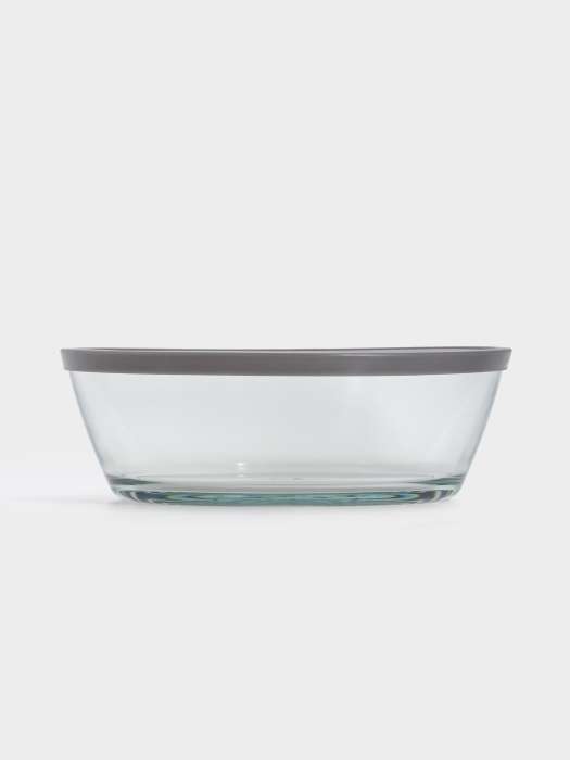 Контейнер, 2,3 л, стекло/пластик, круглый, серый, Basis ANNA LAFARG ANLAF-VEG296