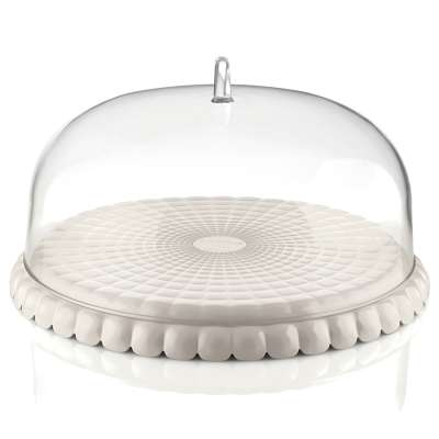 Блюдо сервировочное с крышкой tiffany, D30 см, молочно-белое Guzzini 199501156