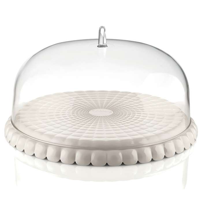 Блюдо сервировочное с крышкой tiffany, D30 см, молочно-белое Guzzini 199501156