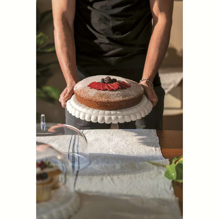 Блюдо сервировочное с крышкой tiffany, D30 см, молочно-белое Guzzini 199501156