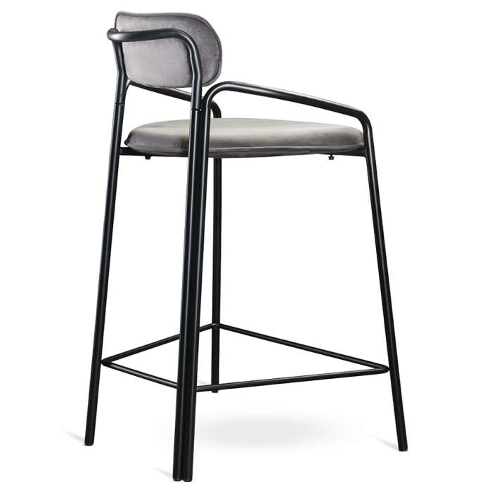 Стул полубарный ror, round, велюр, черный/серый LATITUDE RORBSCHRBKVLRGR