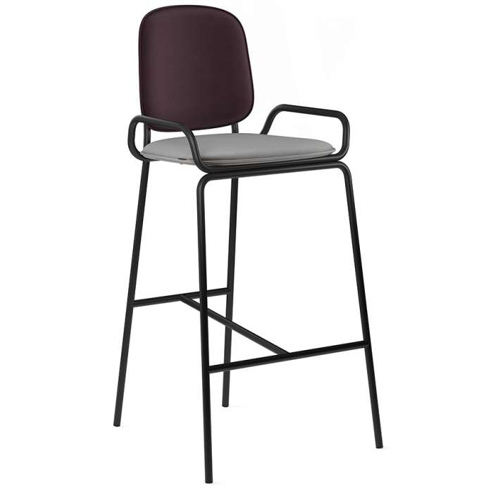 Стул барный ror, 2 frame, велюр, черный/пурпурный/серый LATITUDE RORBCH2FRBKVLRDPRPLWGR