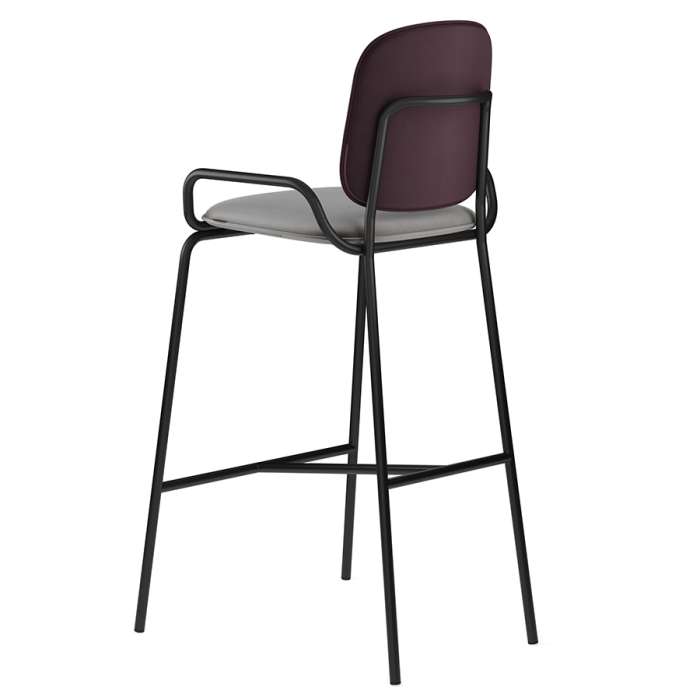 Стул барный ror, 2 frame, велюр, черный/пурпурный/серый LATITUDE RORBCH2FRBKVLRDPRPLWGR