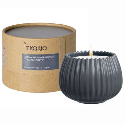 Свеча ароматическая italian cypress из коллекции edge, серый, 30 ч Tkano TK23-ARO0025