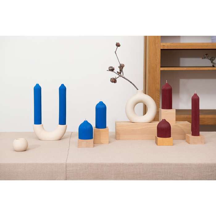 Свеча декоративная бордового цвета из коллекции Edge, 25,5 см TKANO TK22-CND0021