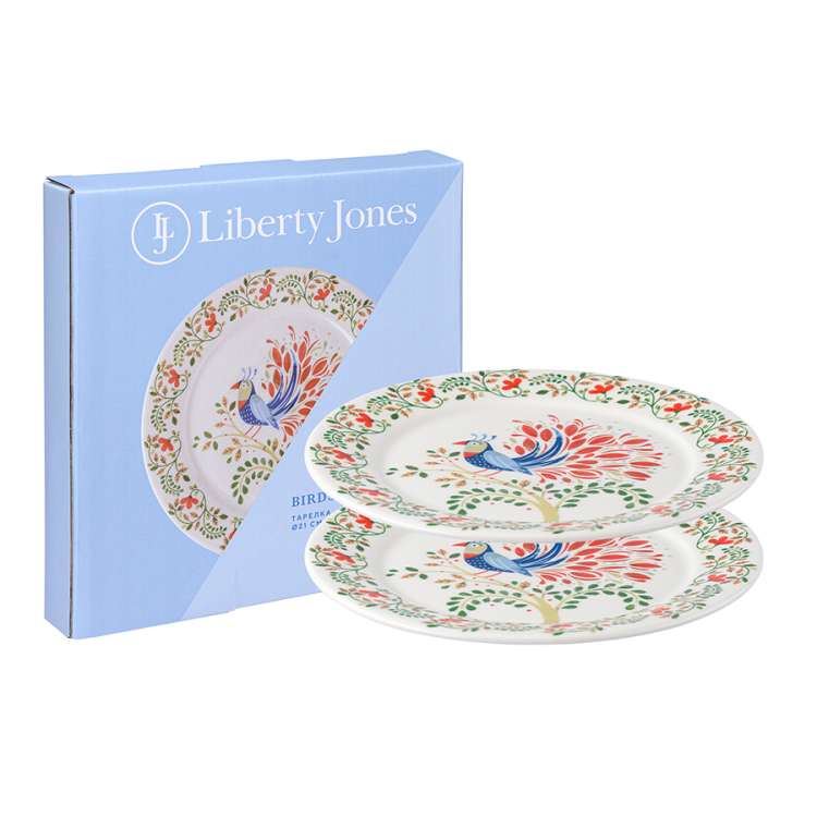 Набор тарелок fantail bird из коллекции birds of paradise в подарочной упаковке, D21 см, 2 шт. Liberty Jones LJ0000301