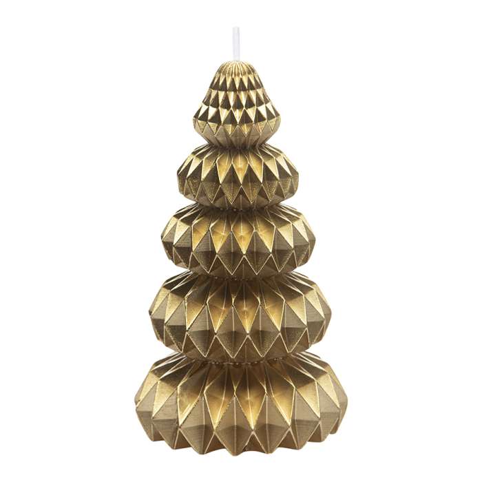 Свеча декоративная origami золотого цвета из коллекции new year essential, 19 см Tkano TK24-NY_CND0013