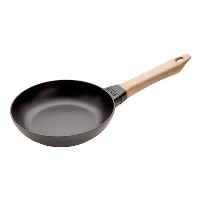 Сковорода круглая, 20 см, с деревянной ручкой, черная STAUB 12242023