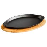 Форма овальная для рыбы на подставке LAVA 15х29 см,чугун, бук